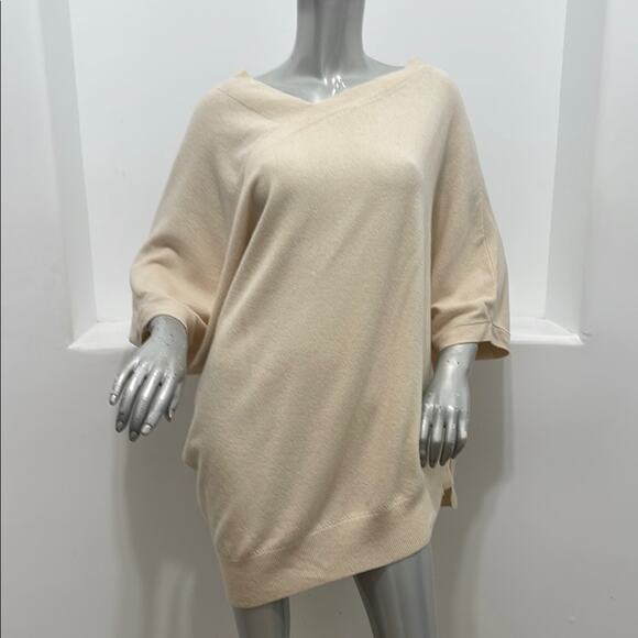 Brochu Walker Name Brand Cut Off Beige Wool Cashmere Knit Asymmetrical Sweater S - Picture 12 of 12